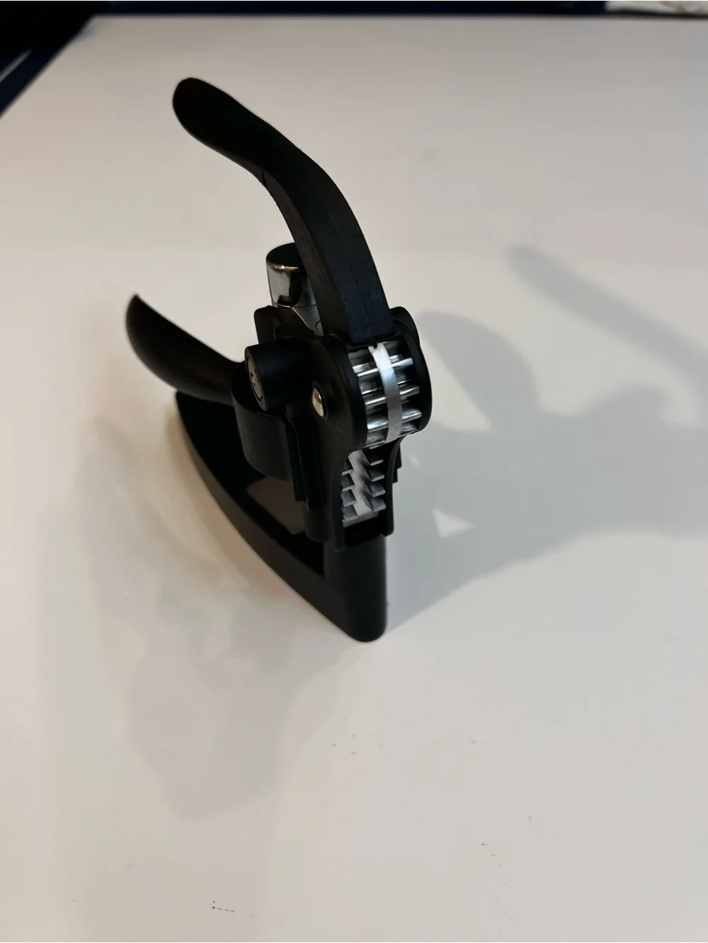 Black Lever-Style Wine Bottle Opener with Foil Cutter